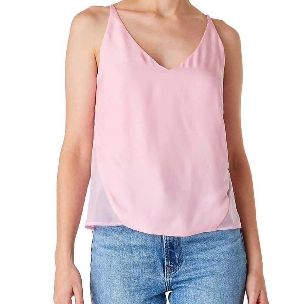 𝅺new J Brand Pink Silk Camisole Top US M